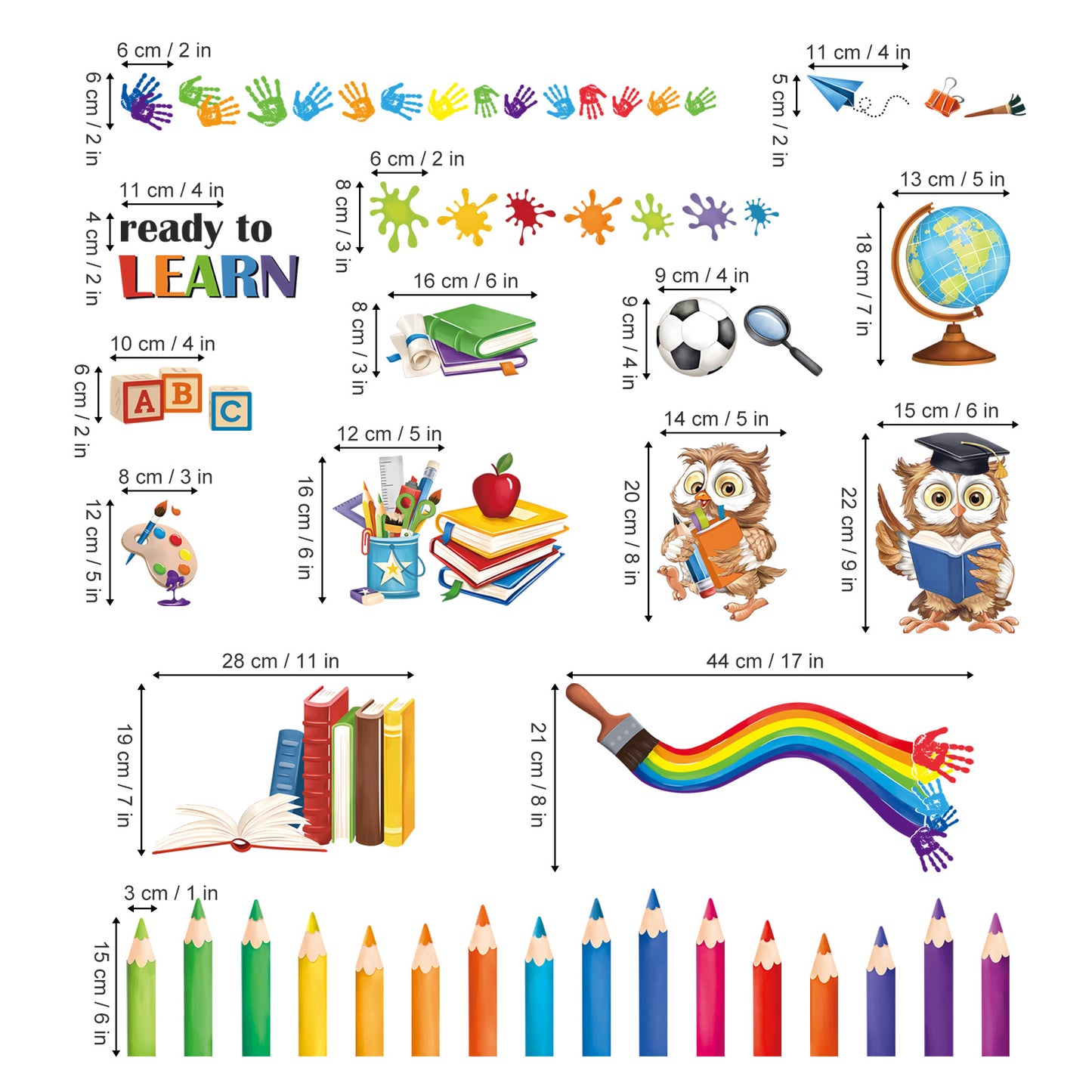 decalmile Inspirational Quotes Window Clings Back to School Kids Reading Books Rainbow Anti-Collision Window Decals
