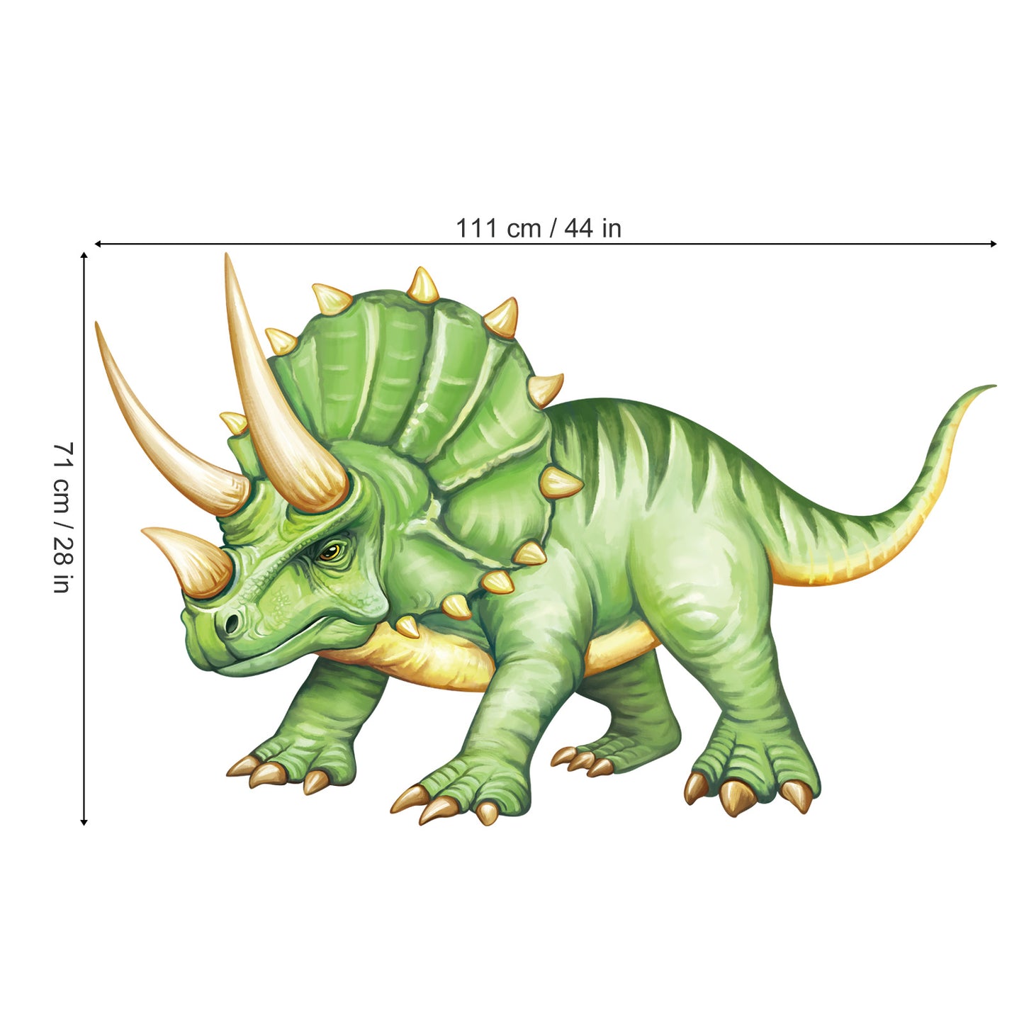 decalmile Large Dinosaurs Wall Decals Dino Tropical Triceratops Wall Stickers