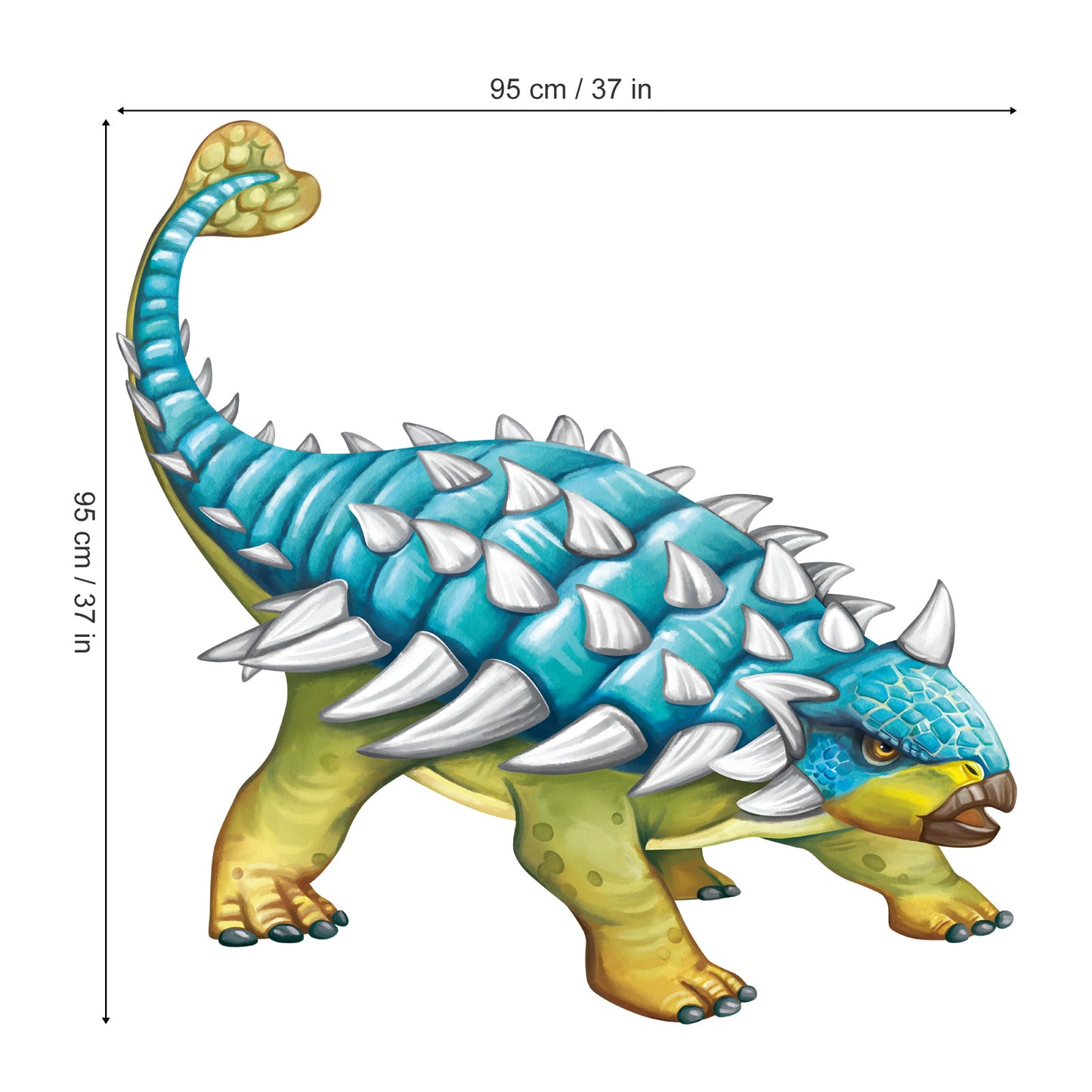 decalmile Large Dinosaurs Wall Decals Dino Ankylosaurus Wall Art Wall Stickers